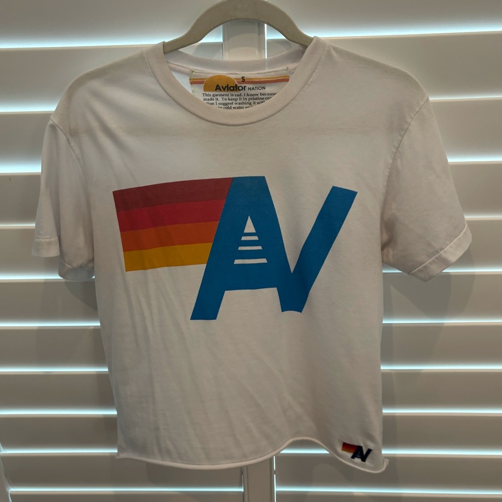 Aviator Nation Shirt- White, Size Small